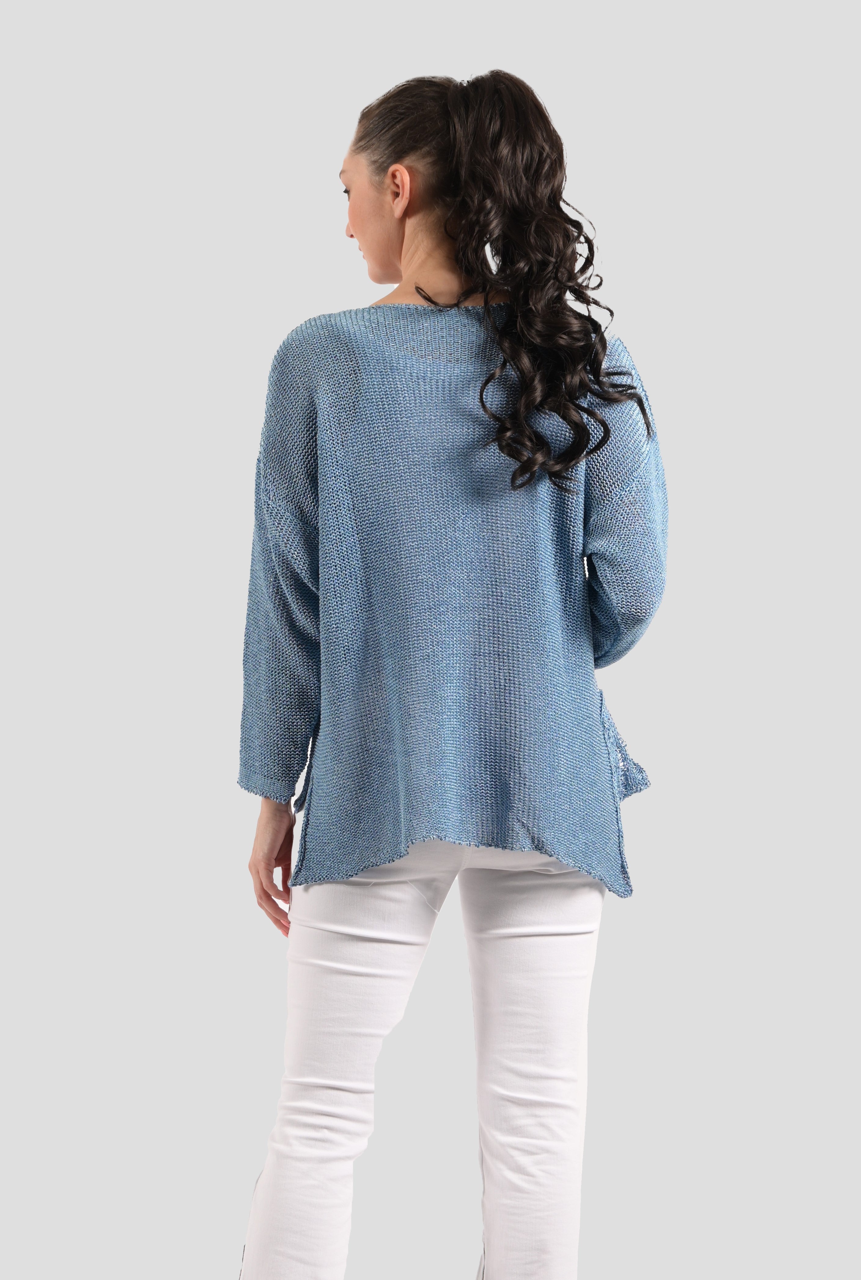 3145 | Elegant Long Sleeve Open Weave Sweater