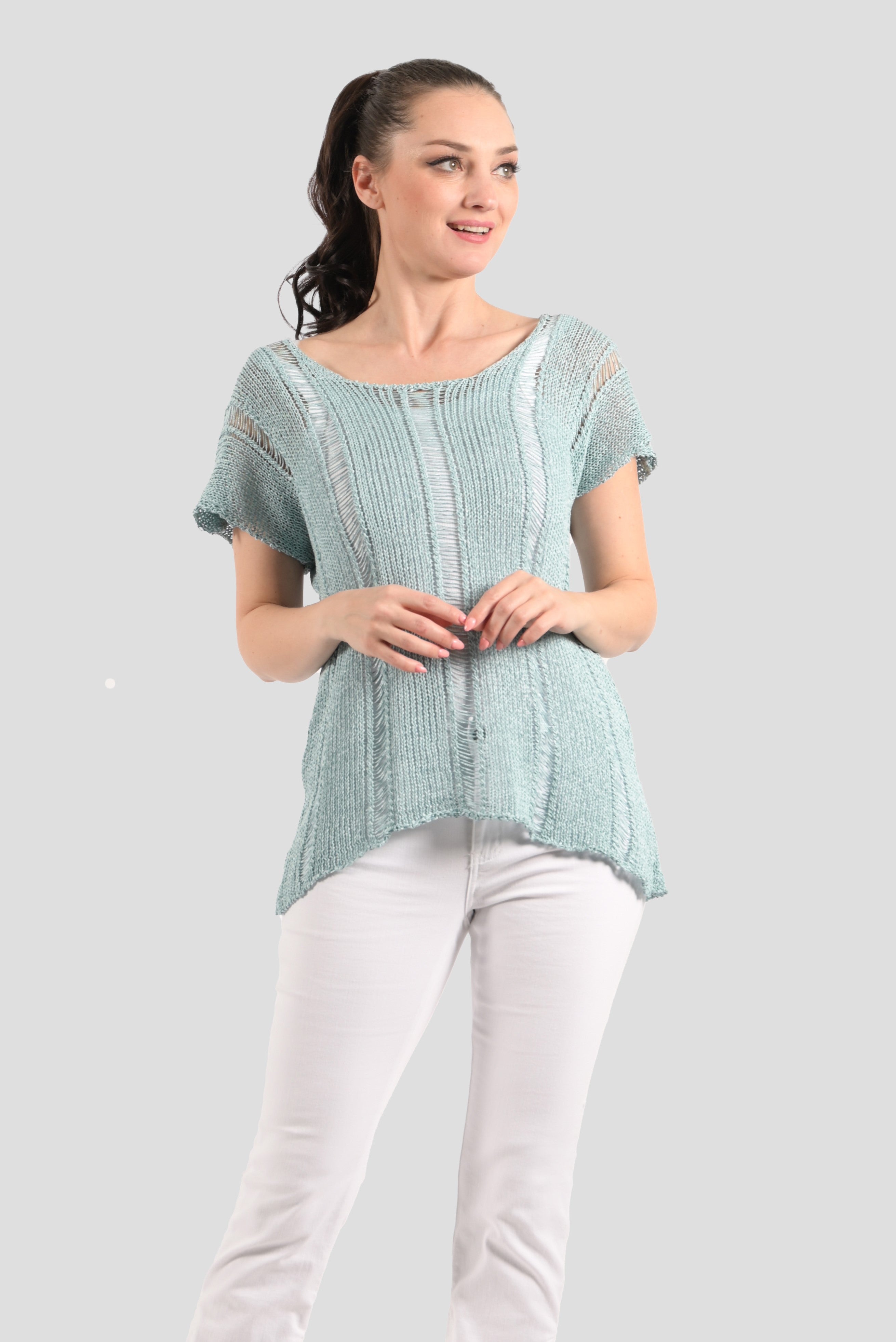 3155 | Short Sleeve One Weave Pullover