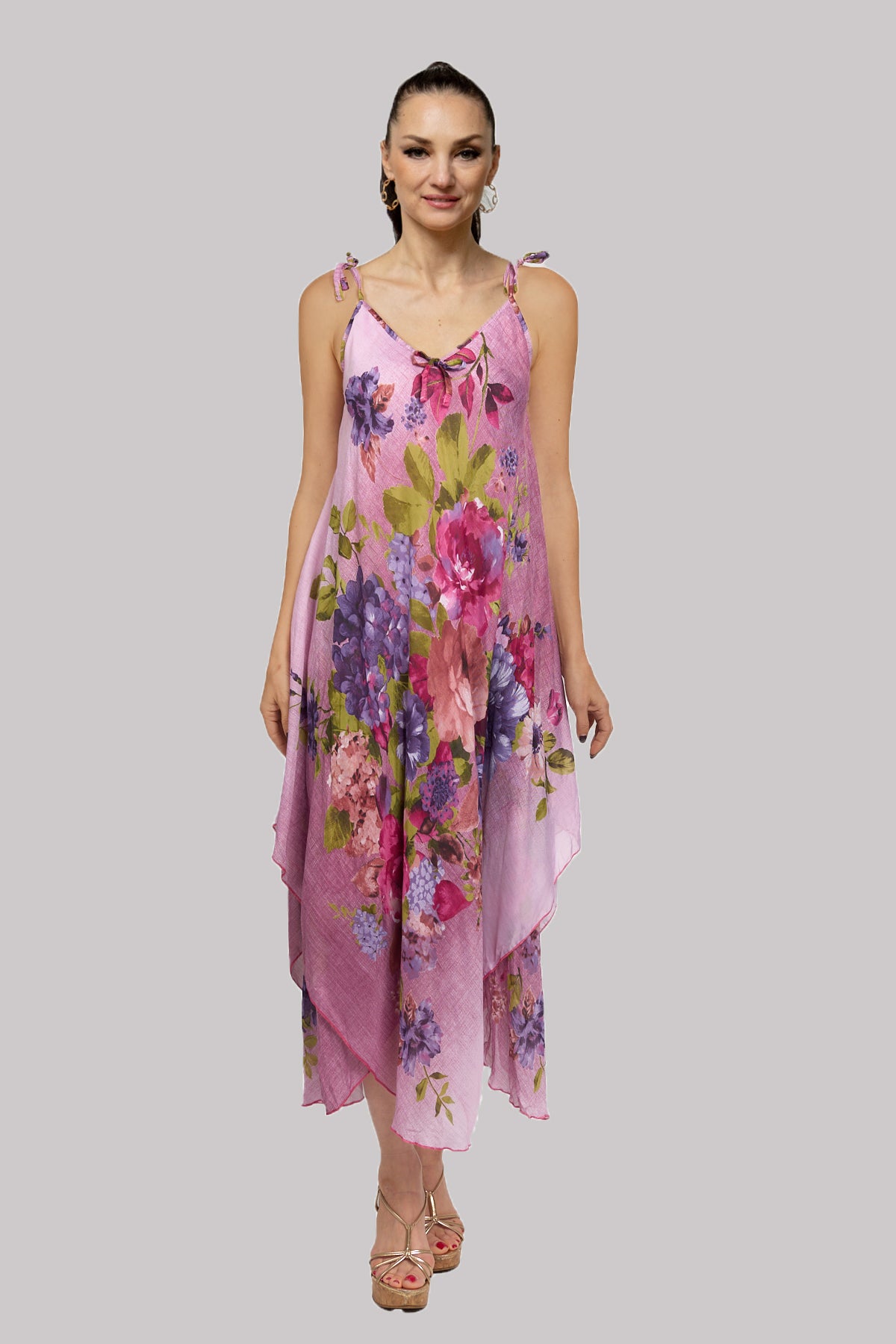 6131 Handkerchief Floral Dress