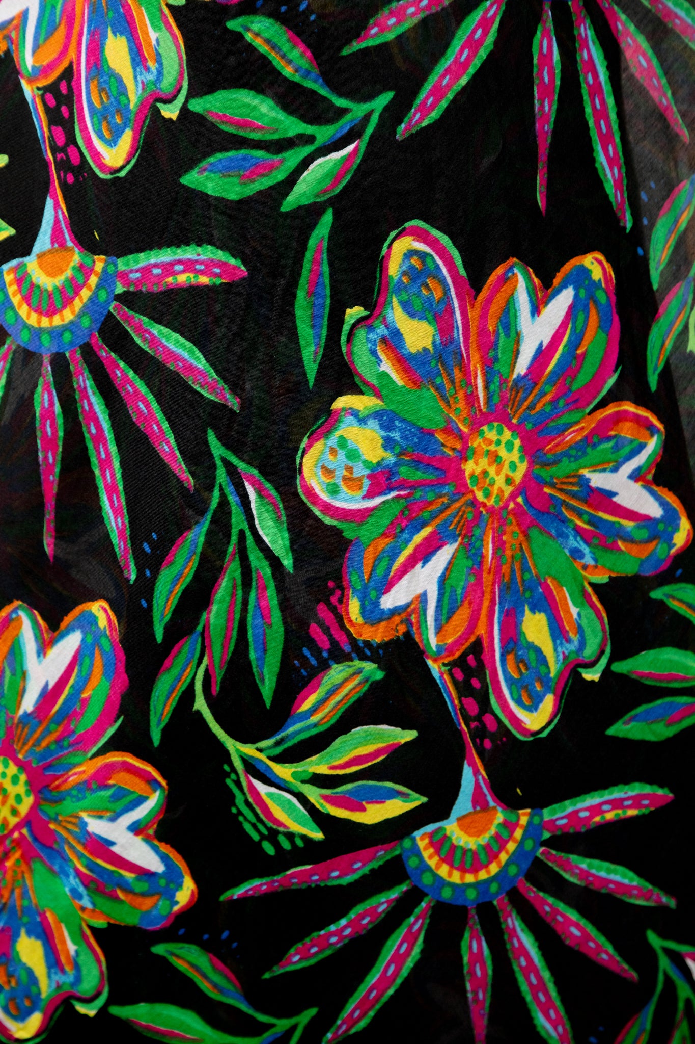 6193 Black Print Handkerchief Floral Dress