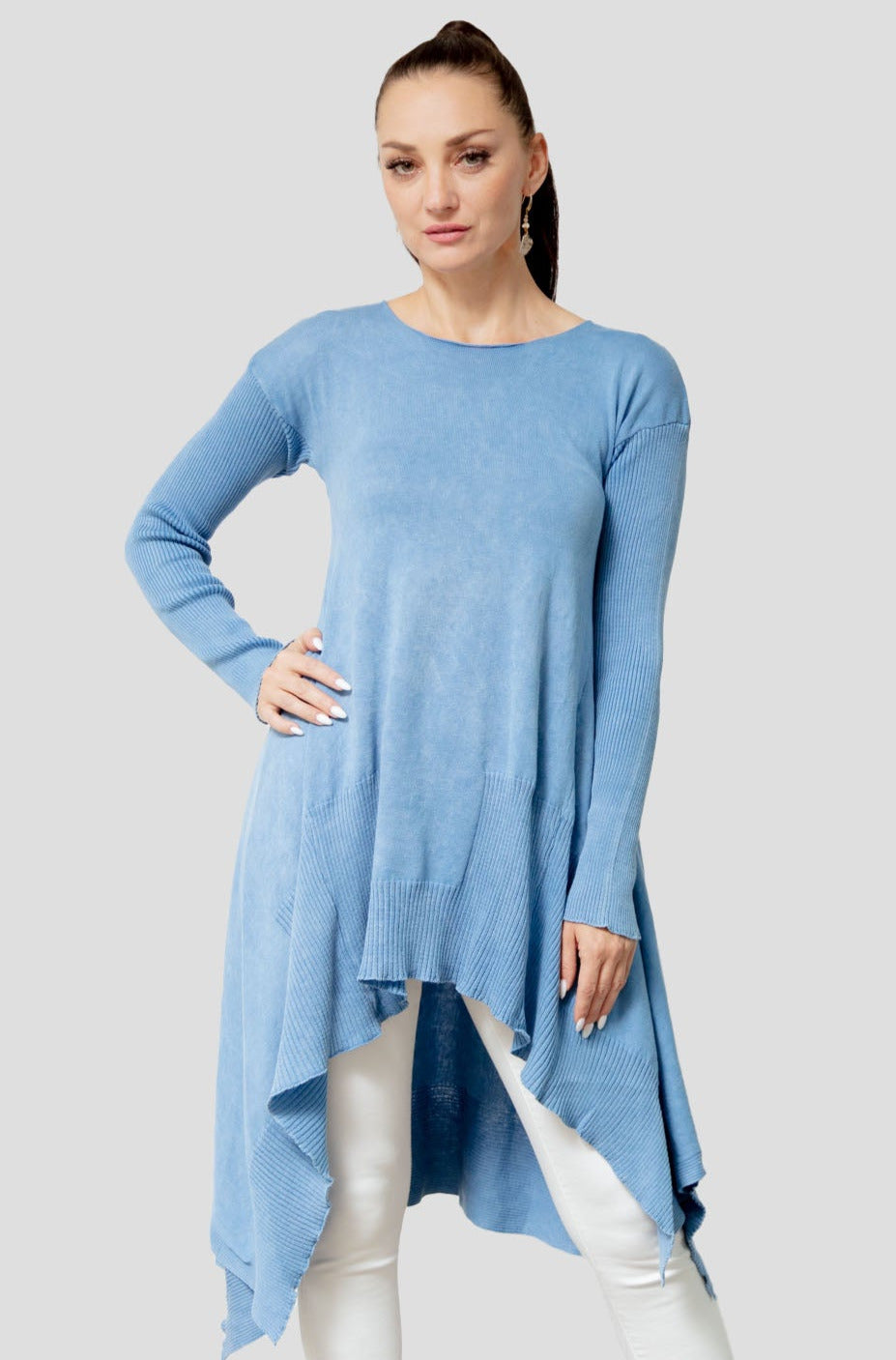 2651: High Low Mineral Wash Tunic