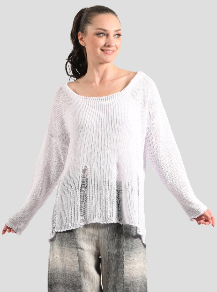 3154 Sweater Shredded Detail