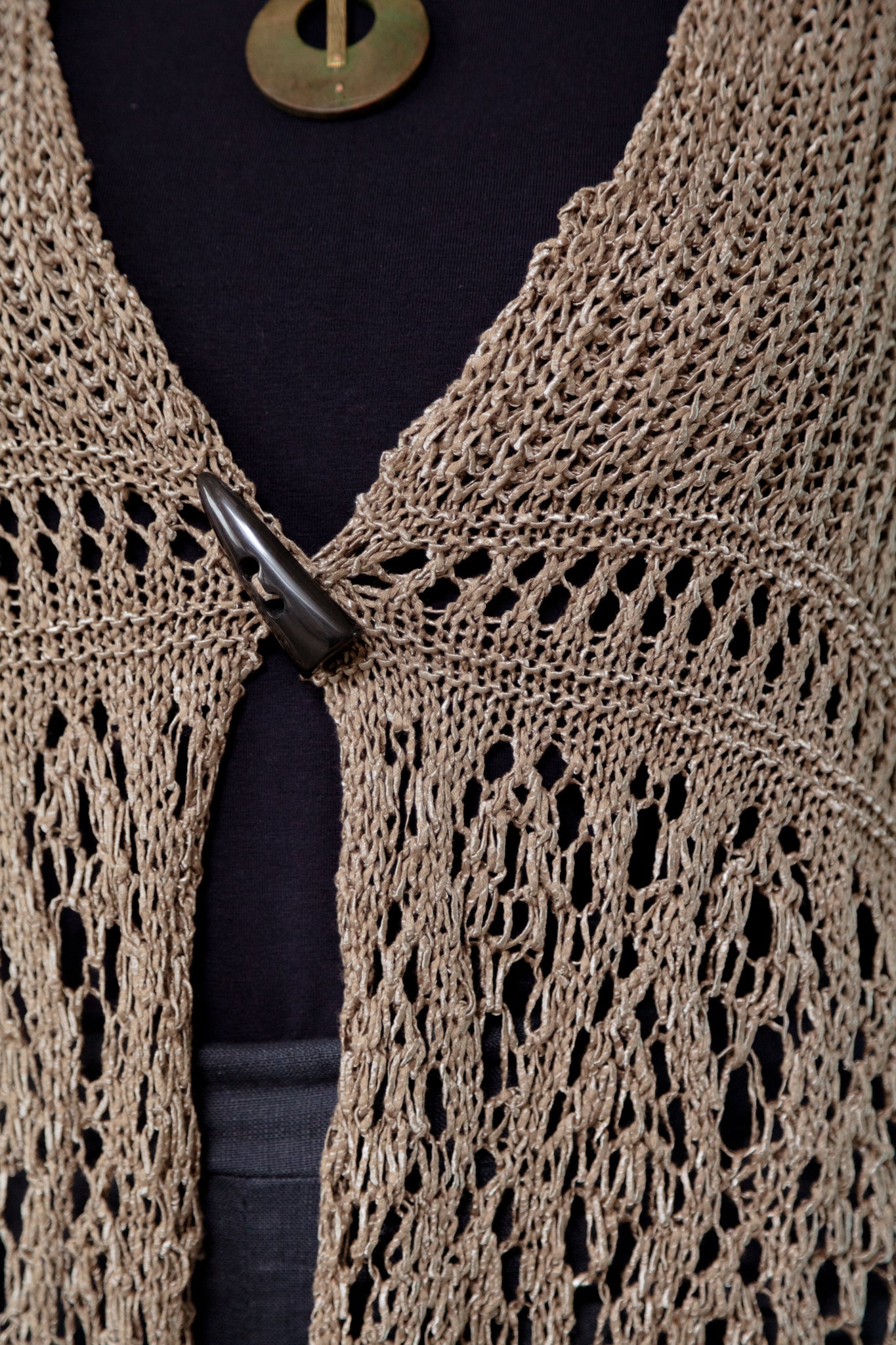 3187: Open Weave Short Sleeve Cardigan
