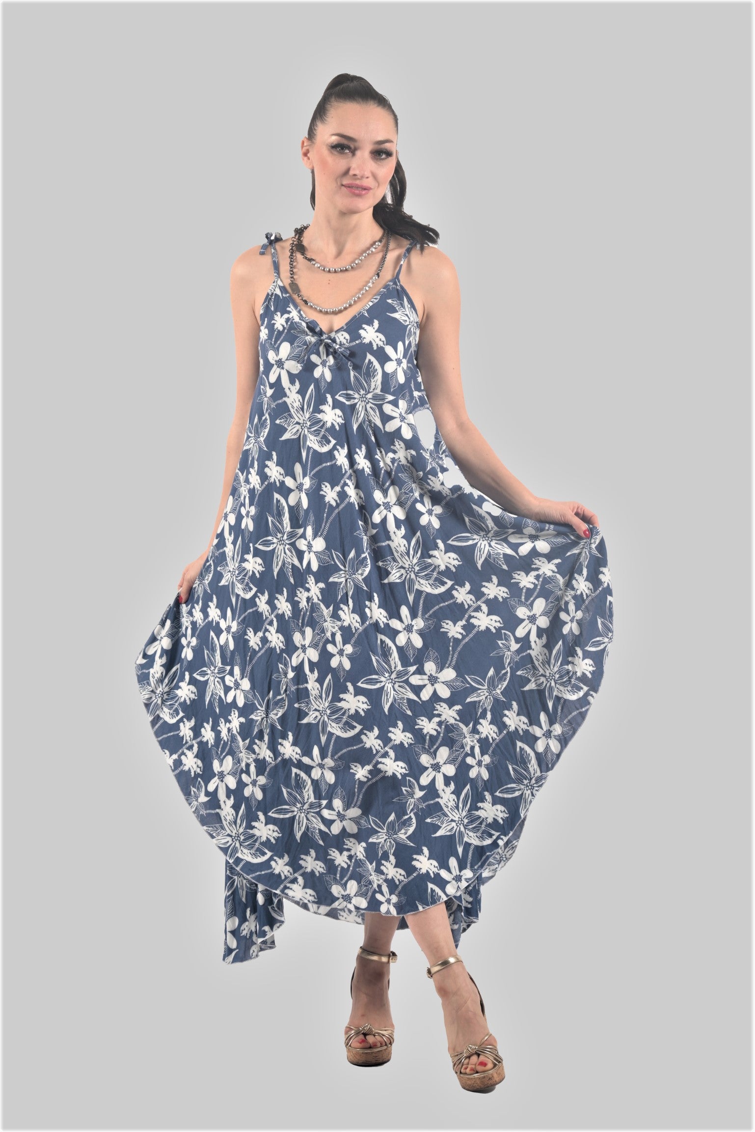 VSK002 Blue Floral Dress