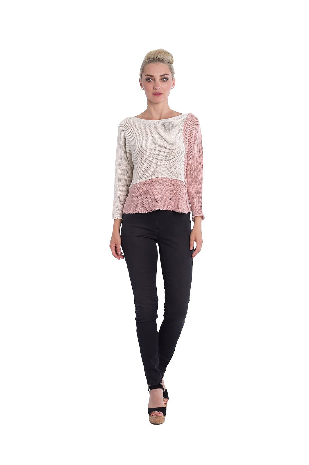 3164 Colorblock Lightweight Sweater